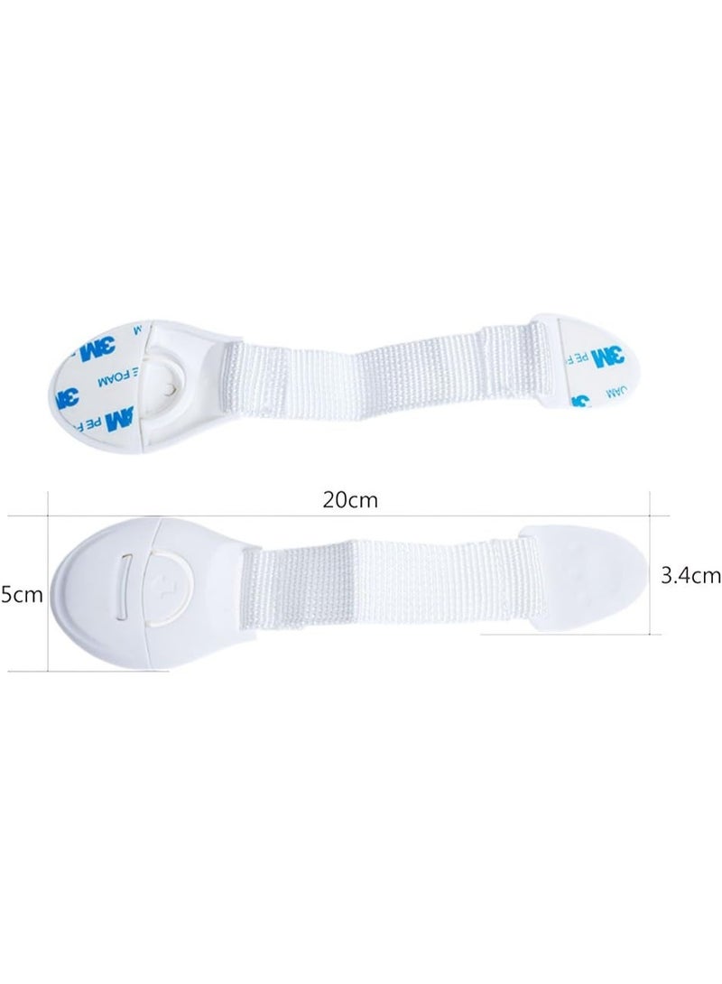 10 - Pieces Baby Safety Lock Latches Door Cupboard Cabinet Fridge Drawer - White - Image 3